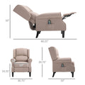 Homcom Massage Recliner Sofa With Heat Function, Remote Control, Beige Beige Pu Leather