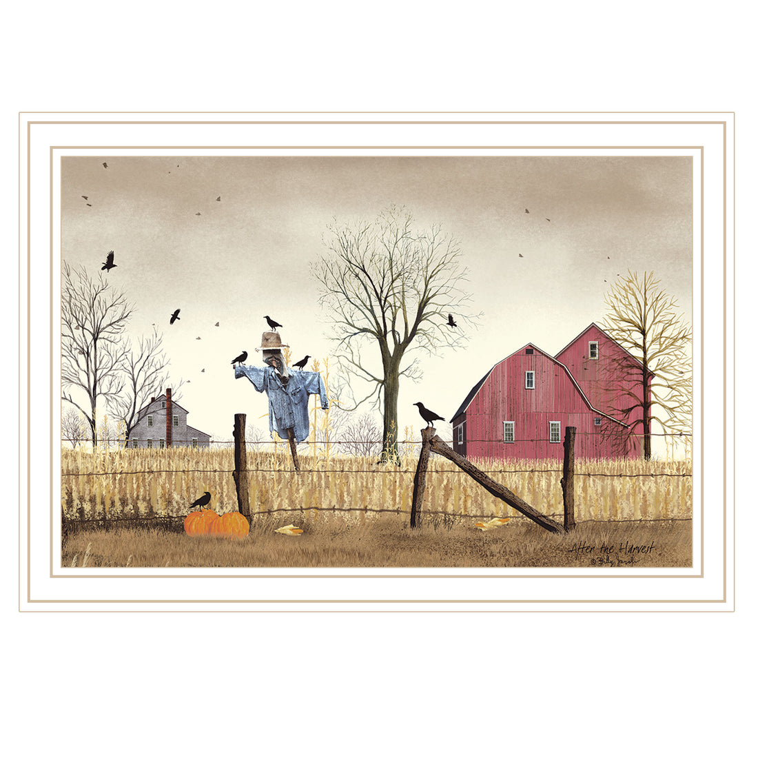 After The Harvest White Framed Wall Art For Living Room, Bedroom Wall Art Print For Home Decor By Billy Jacobs Multi Wood Paper