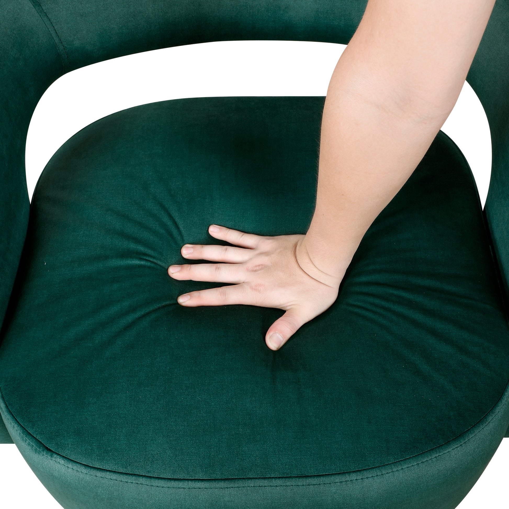 Modern Luxury Swivel Accent Chair 1Pc Green Velvet Upholstery Solid Wood Stylish Home Furniture Green Primary Living Space Luxury,Modern Plywood,Solid Wood