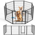 Dog Playpen 32 Inch 8 Panles, Ideal Dog Fence For Small Medium Dogs Indoor & Outdoor Bliss, Perfect Dog Pen For Camping, Yard, Rv, Garden Fence, Black Black Metal