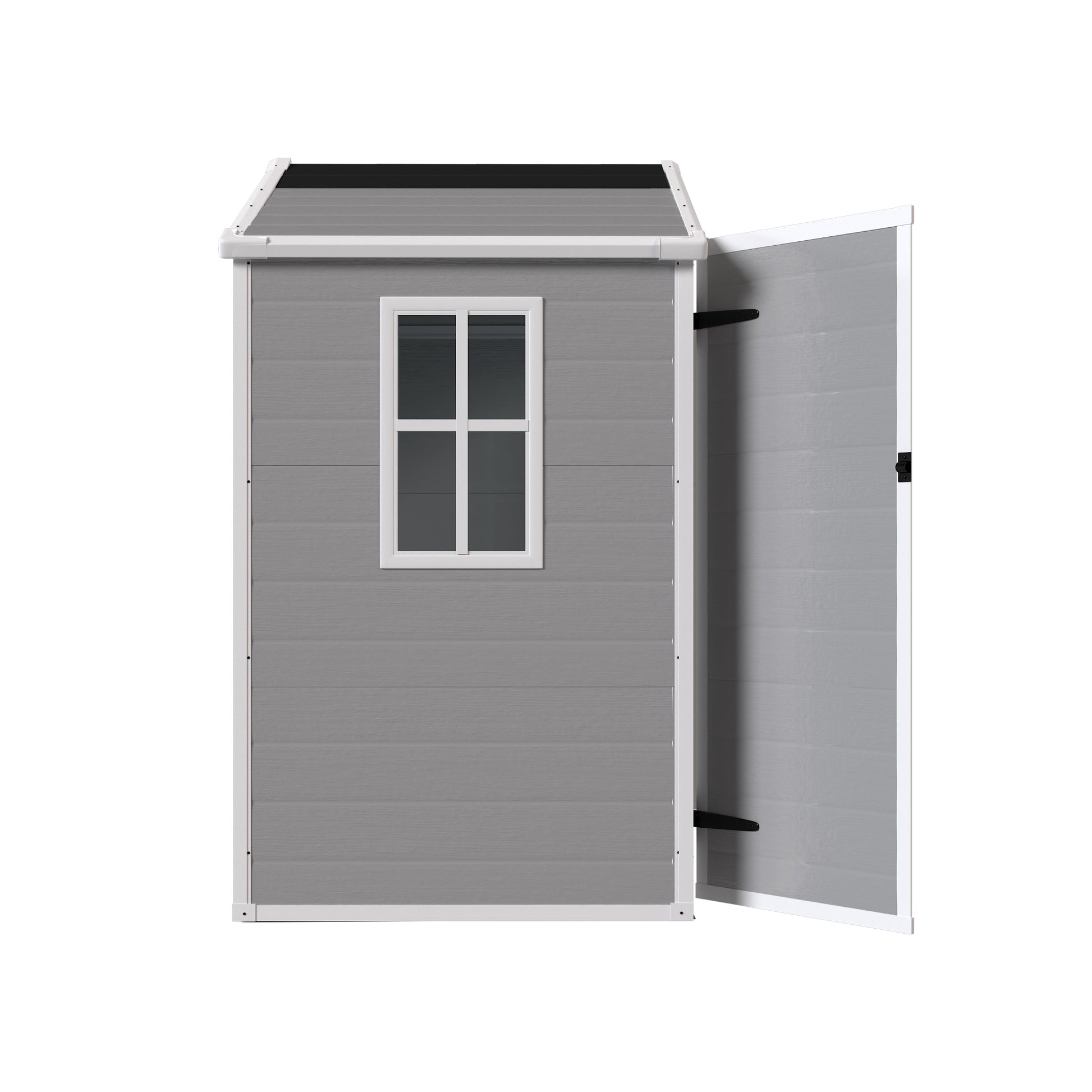 6' X 4.4' Resin Weather Resistant Outdoor Storage Shed With Floor For Garden,Backyard,Pool Tool, Light Grey Gray Polypropylene