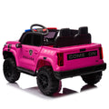 24V Two Seater Kids Ride On Electric Pickup,Kids Ride On Toy W Parents Remote Control,4Wd 800W Motors,Two Safety Belts,High Gate Safety Design,Top Warning Light, Speed 2.49 3.73Mph For Kids Aged 3 . Rose Red 50 99 Lbs Polypropylene