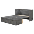 Queen Size Murphy Bed With Usb Port And A Large Drawer, Gray Gray Solid Wood Mdf