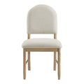 Natural Finish Dining Side Chairs Set Of 2, Beige Fabric Upholstered Seat Back Classic Luxury Dining Room Furniture Beige Dining Room Classic Set Of 2 Wood