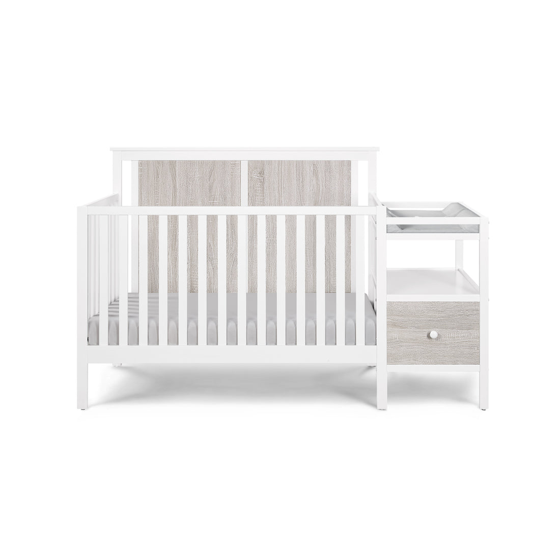 Connelly 4 In 1 Crib And Changer Combo White Rockport Gray White Gray Wood