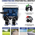 Collapsible Heavy Duty Beach Wagon Cart Outdoor Folding Utility Camping Garden Beach Cart With Universal Wheels Adjustable Handle Shopping Blue Garden & Outdoor Abs Rubber Steel Q235