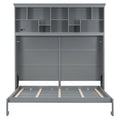 Queen Size Murphy Bed Wall Bed With Top Shelves & Usb,Gray Queen Gray Plywood