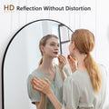 Dolonm 64X21 Inch Arch Full Length Mirror, Aluminum Alloy Frame Floor Mirror, Large Mirror Free Standing Hanging Or Leaning, Full Body Mirror For Living Room, Bedroom, Cloakroom, Hallway, Black Black Mirror