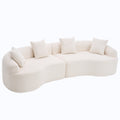 4 Seater White Sofa With Chenille Fabric, 30D ,60 Hardness Full Sponge,4 Pillow For Living Room, Home Furniture Sleeper Sectional Sofa For Apartment White Foam Spring 4 Seat