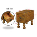 Solid Wood End Table, Rectangle 23.6 Inch Narrow Side Table With Drawer, Vintage Bedside Table Nightstand For Small Spaces, Living Room, Bedroom, Easy Assembly, Antique Brown Antique Brown Pine