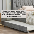 Gray Queen Size Trundle Pull Out Drawers Storage Upholstered Bed Modern Design No Box Spring Required Box Spring Not Required Queen Gray Wood Espresso Bedroom American Design,Casual,Contemporary,Modern Rubberwood Trundle Bed Included Fiber Foam And