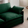 Corduroy Sofa Modern Upholstered 4 Seater With With 1 Footstool Corduroy Fabric Sofaoffice Living Room Apartment Comfort Sofa, Easy To Assemble With 2 Arm Pillows And 4 Throw Pillows Green Corduroy 4 Seat