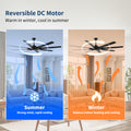 75 Inch Industrial Dc Motor Ceiling Fan No Light, Large Ceiling Fan With 8 Reversible Blades, 3 Downrods, 6 Speed Remote Control, Home Or Commercial Ceiling Fans For Porch Garage Shop, Black Black Casual,Classic Abs Steel Q235