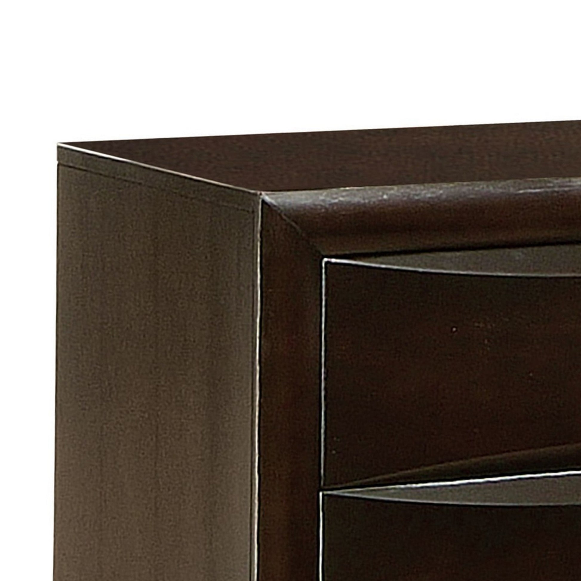 Spacious 2 Drawer Nightstand, Brown Brown Mdf