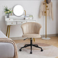 Home Office Chair, Velvet Fabric Swivel Flower Shape Computer Desk Chair For Home Office Or Bedroom Camel Foam Polyester Blend