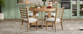 5 Piece Retro Rustic Functional Dining Set Unique Geometric Design, 1 Extendable Table With A 16 Inch Leaf And 4 Upholstered Chairs Ideal For Dining Room And Kitchen Natural Natural Solid Wood Mdf