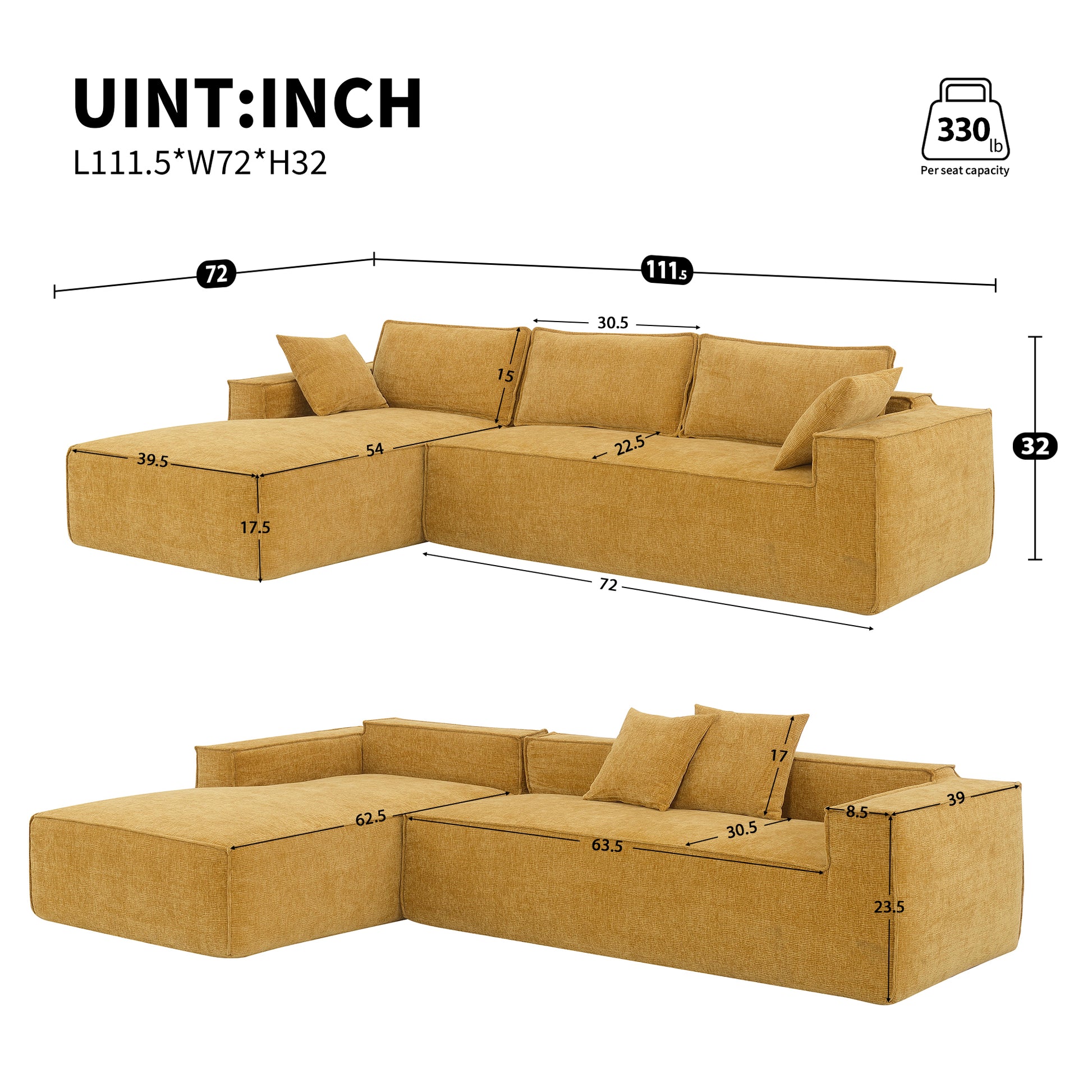 9587F Package Yellow Chenille 1 Seat