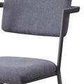 Grey Open Back Upholstered Office Chair Solid Grey Office Foam Rectangular Modern Office Chairs Solid Back Fabric Metal