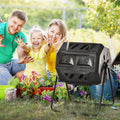 Outsunny Tumbling Compost Bin Outdoor 360 Dual Rotating Composter 43 Gallon, Black Black Plastic