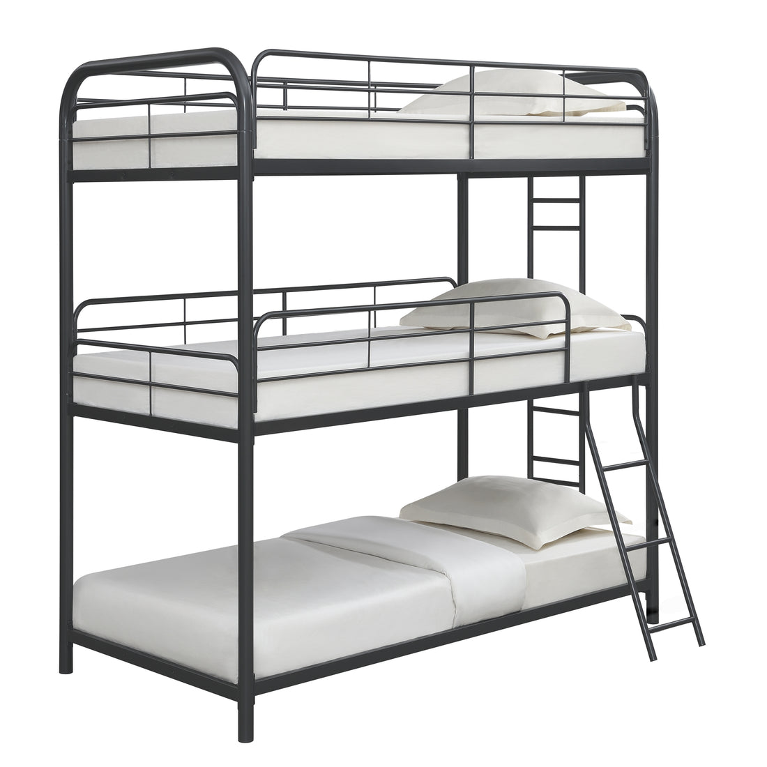 Furniture Triple Bunk Bed, Twin Twin Twin, Black Twin Black Metal