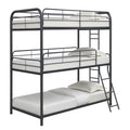 Furniture Triple Bunk Bed, Twin Twin Twin, Black Twin Black Metal