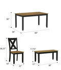 Radiant Brown 6 Piece Dining Table Set Brown Solid Wood