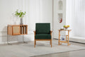 Leisure Chair With Solid Wood Armrest And Feet, Leisure Chair, Wood Frame, Velvet, L, Solid Rubber Wood Legs, Mid Century Modern Accent Chair, For Living Room Bedroom Studio Chair Emerald Corduroy