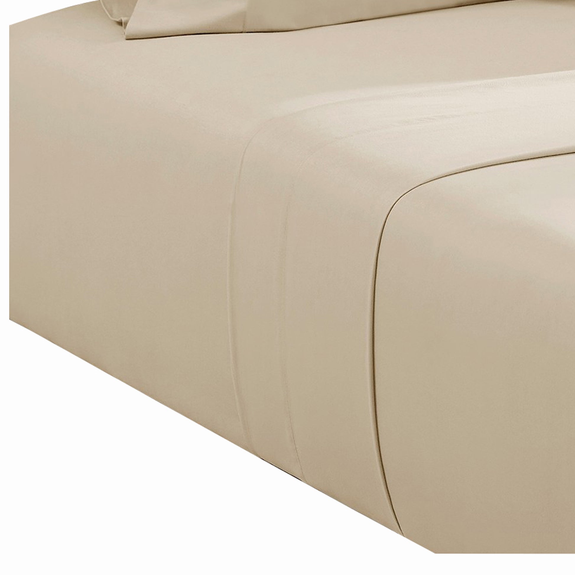 Ivy 4 Piece Full Size Cotton Ultra Soft Bed Sheet Set, Prewashed, Cream Cream Cotton