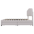 Twin Size Upholstered Bed With 2 Storage Drawers,Wood Slat Support, Beige Twin Beige Upholstered