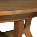 32Inch Wood Round Coffee Table For Living Room,Mid Century Farmhouse Circle Wooden Coffee Tables For Apartment, Easy Assembly, Walnut Walnut Rubber Wood