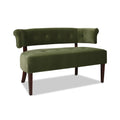 Jared Roll Arm Tufted Bench Settee, Olive Green Performance Velvet Olive Green Foam Velvet