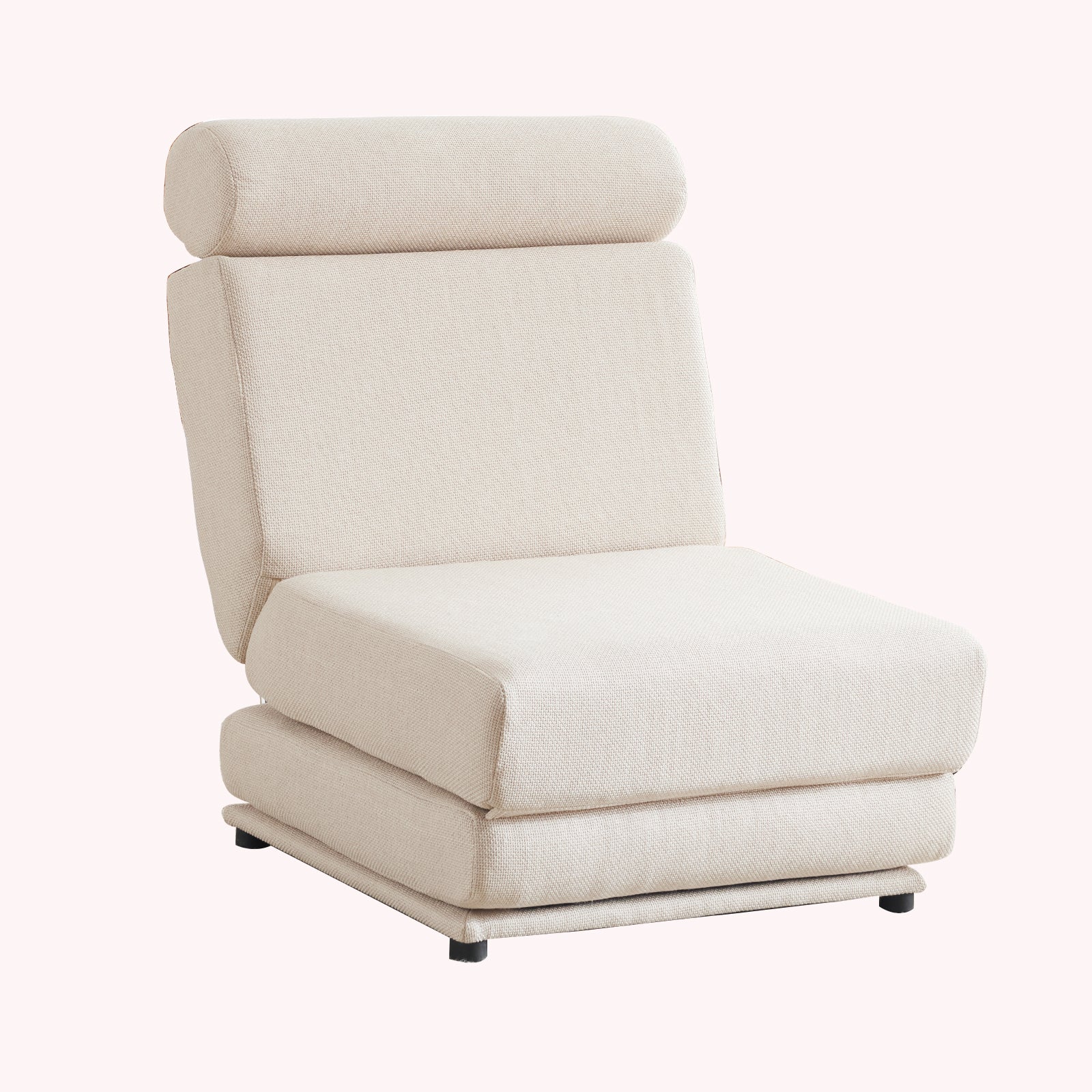 Single Sofa Chair Foldable Single Sofa Bed With Pillow,Portable Foldable Sofa Bed,Leisure Sofa Chair,Easy To Store,Made Ofand Wearable Linen Cream White Cream White Primary Living Space Modern Foam Linen
