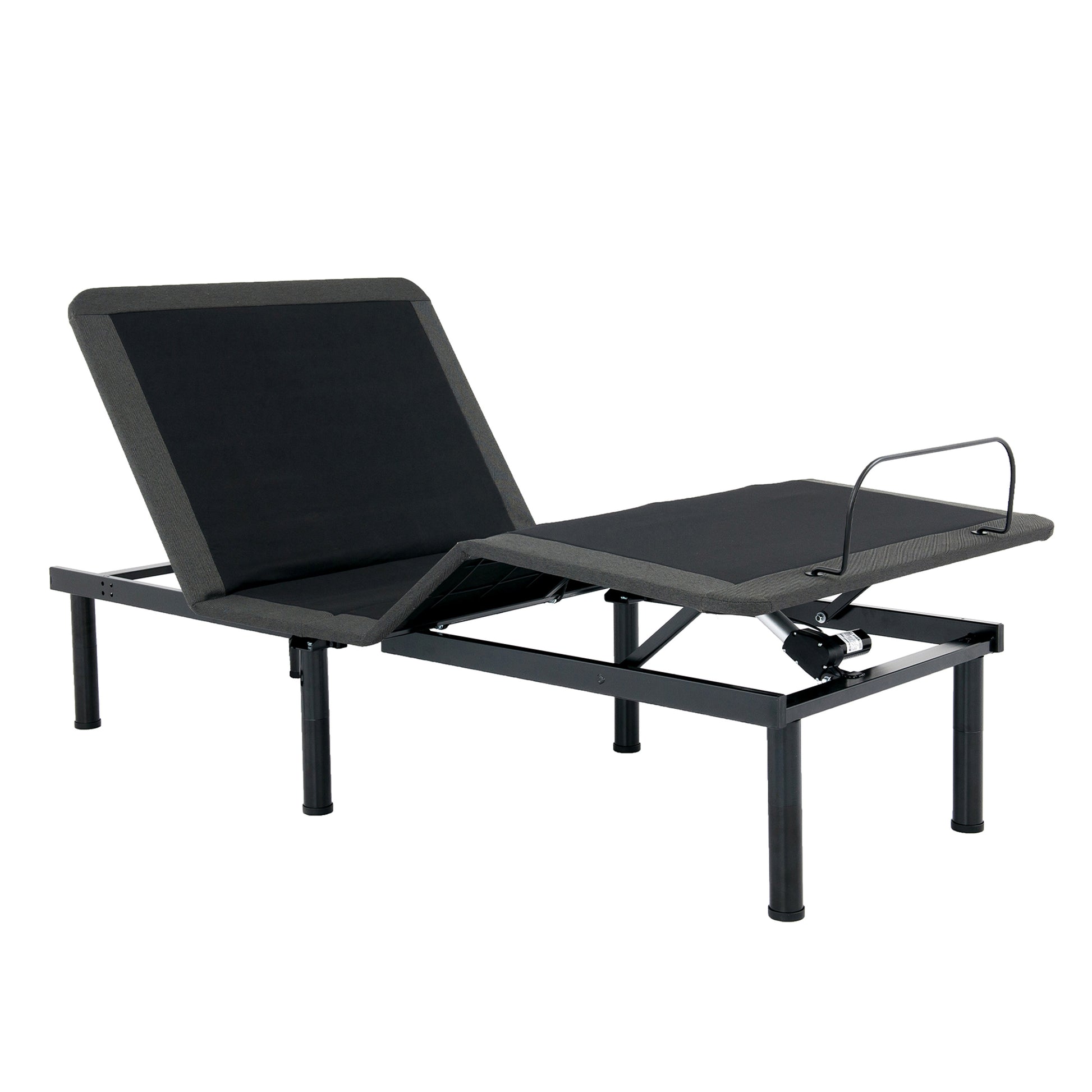 Twin Xl Size Quick Assembly Adjustable Bed Frame With Voice Activated Controls Black Metal Metal