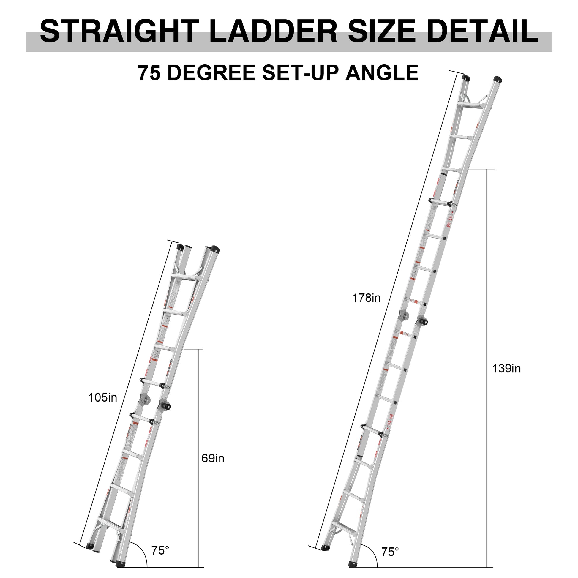 17Ft Multi Position Foldable Aluminum Ladder, A Frame And Straight Ladder, Ansi 250Lbs Grey Aluminium Alloy