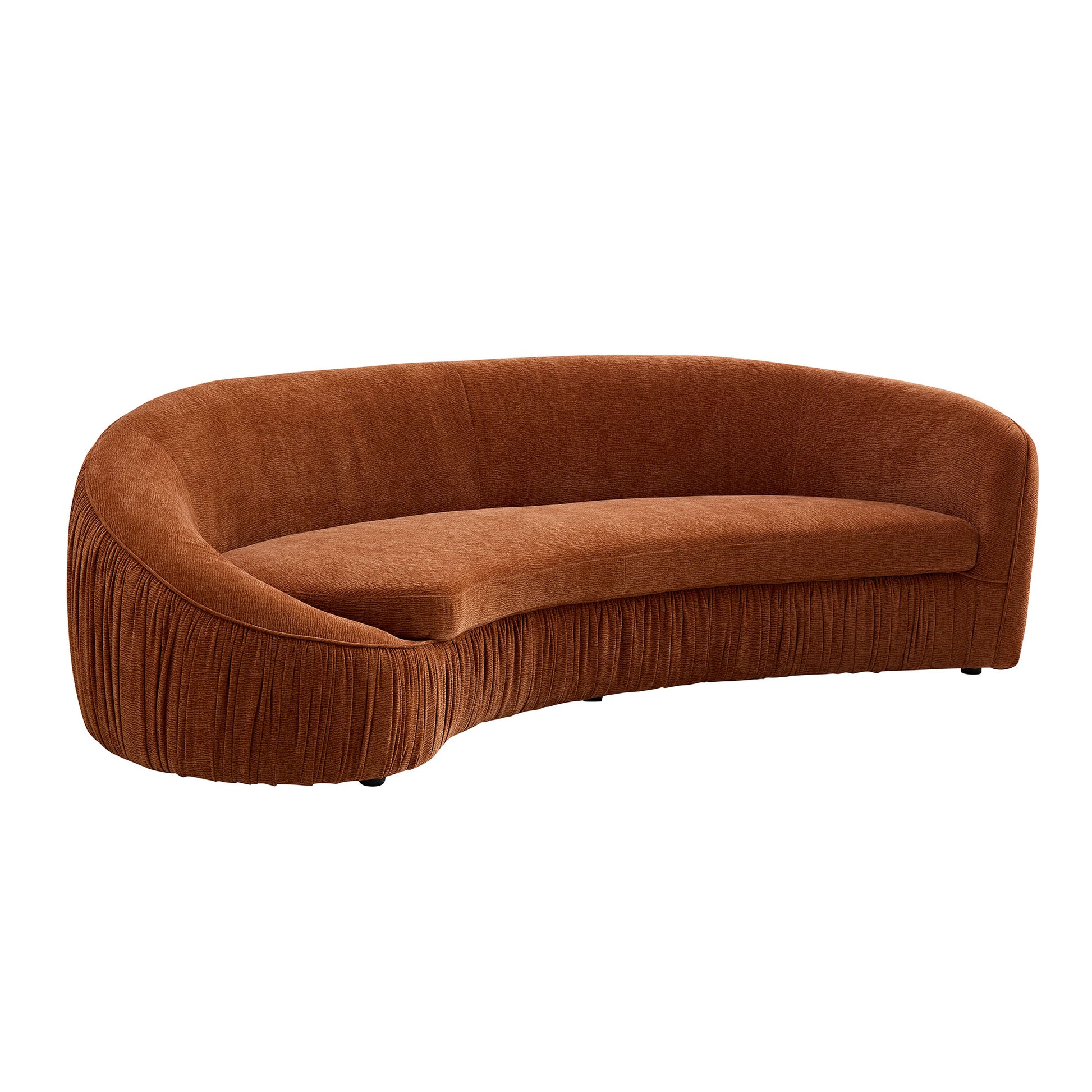 92.13 Inch Modern Design Curved Shaped Sofa Couch For Living Room,Upholstered Fabric 4 Seat Sofa No Need To Assembly Couch For Apartment,Orange Orange Polyester 4 Seat