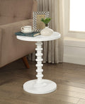 Acton White Finish Accent Table White Synthetic Wood