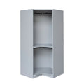 Polygon Corner Wardrobe, Gray Gray Particle Board