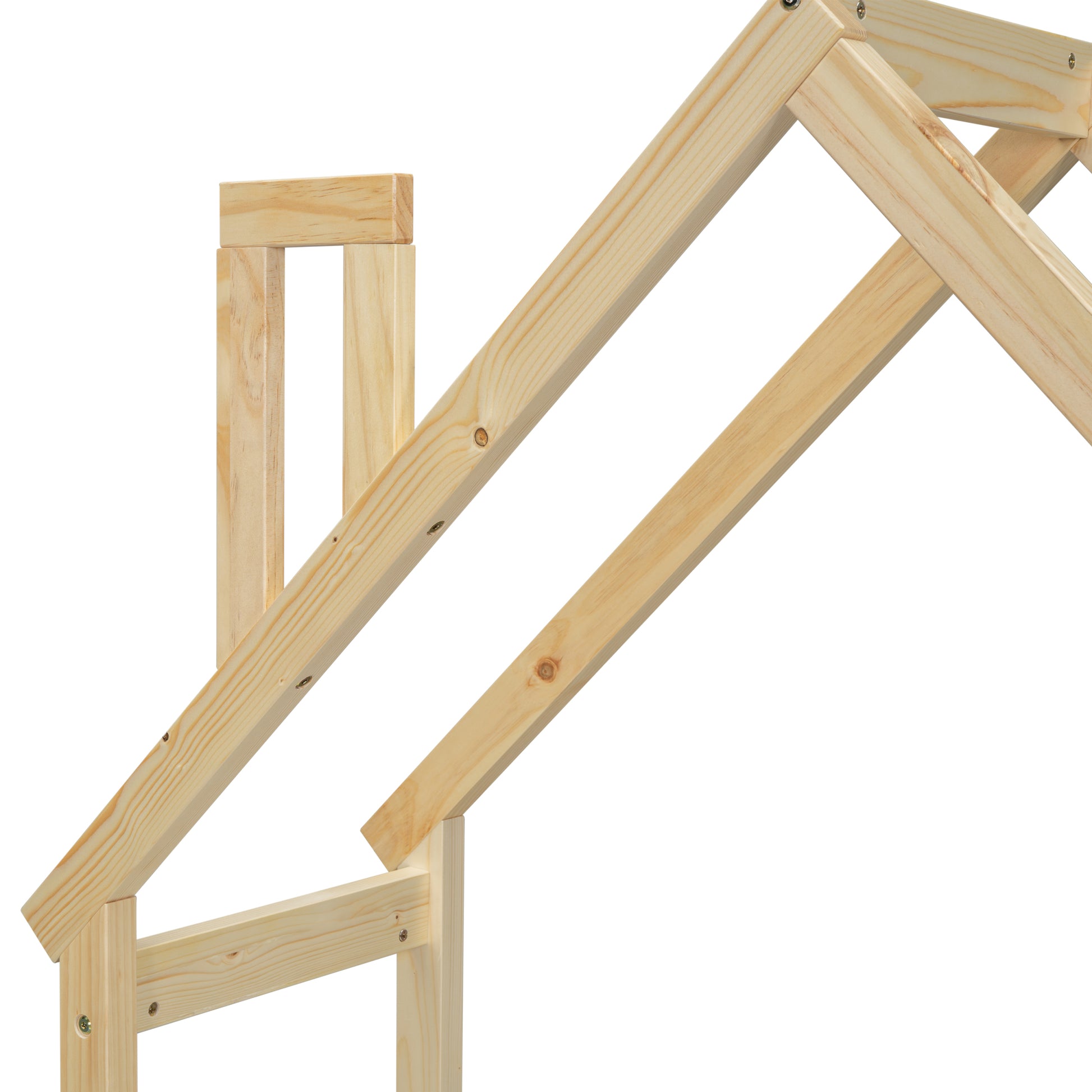 House Shaped Wooden Writing Desk,Kids Study Table,Bookshelf & Toy Storage,Natural Twin Natural American Design Pine