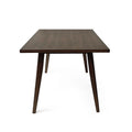 Wood Dining Table Brown Brown Rectangular Rubber Wood