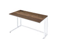 Tyrese Walnut & White Finish Writing Desk W Usb Walnut,White Metal,Synthetic Wood