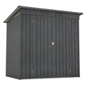 6 X 4 Ft Outdoor Storage Shed, All Weather Tool Shed For Garden, Backyard, Lawn, Black Black Metal