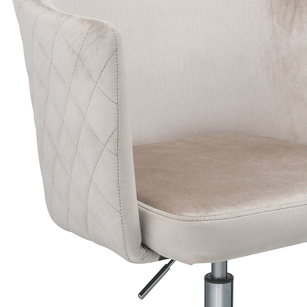 Champagne And Chrome Swivel Office Chair Solid Silver Grey Office Foam Rectangular Modern Office Chairs Solid Back Swivel Velvet