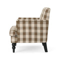 Harrison Tufted Club Chair Brown Fabric