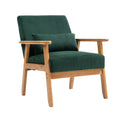 Leisure Chair With Solid Wood Armrest And Feet, Leisure Chair, Wood Frame, Velvet, Solid Rubber Wood Legs, Mid Century Modern Accent Chair, For Living Room Bedroom Studio Chair,Two Packs Emerald Corduroy
