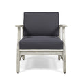 Perla Club Chair, Light Grey Dark Gray Acacia Wood