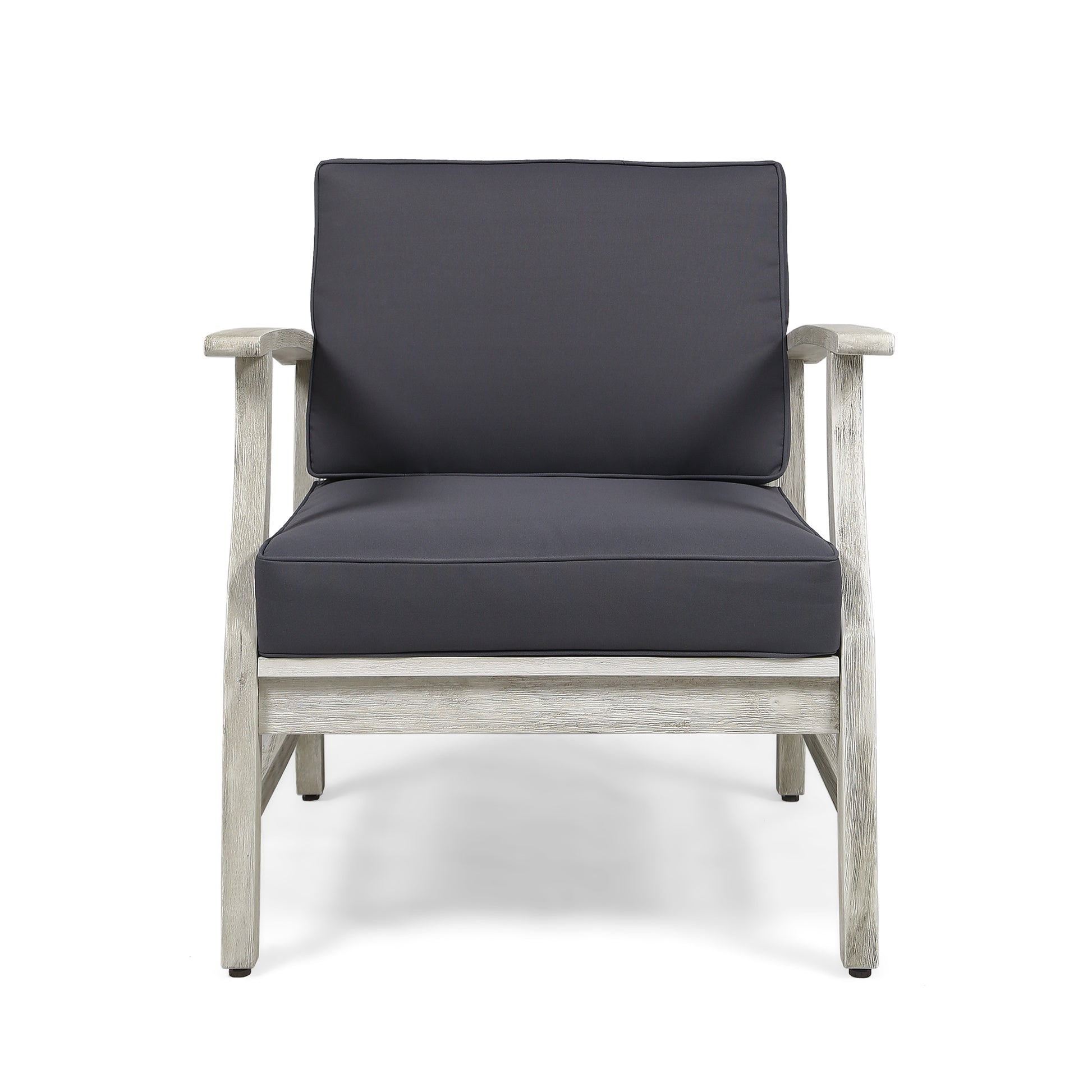 Perla Club Chair, Light Grey Dark Gray Acacia Wood