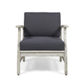 Perla Club Chairs Set Of 2, Light Grey Dark Gray Acacia Wood