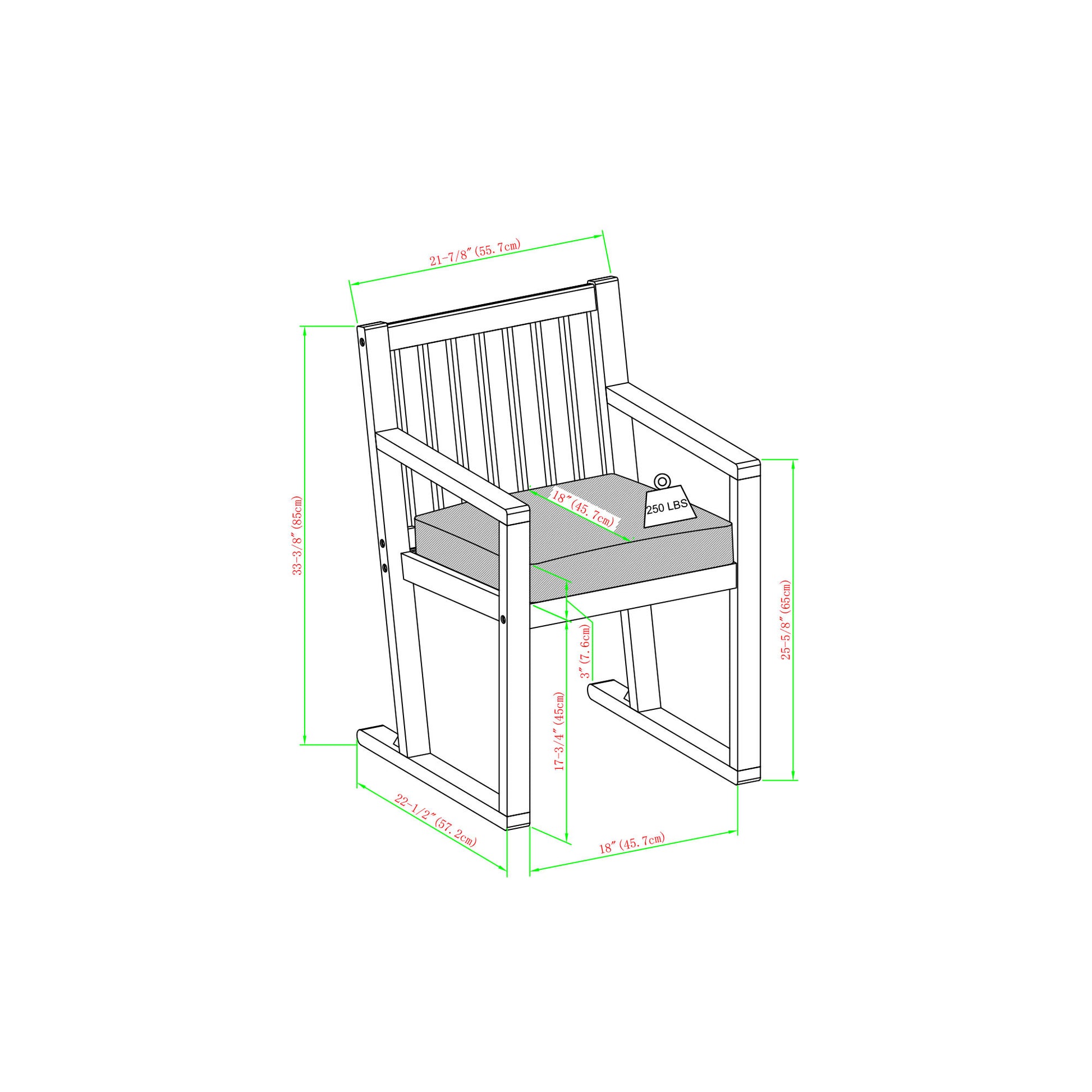 Contemporary 2 Piece Solid Wood Slat Back Patio Dining Chairs Brown Brown Wood Acacia Wood