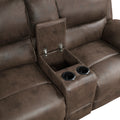 Plush Modern Living Room Sofa Set 2Pc Power Reclining Sofa And Loveseat Brown Microfiber Upholstery Usb Port Solid Wood Frame Furniture Brown Microfiber Wood Primary Living Space Modern Plywood,Solid Wood 5 Seat
