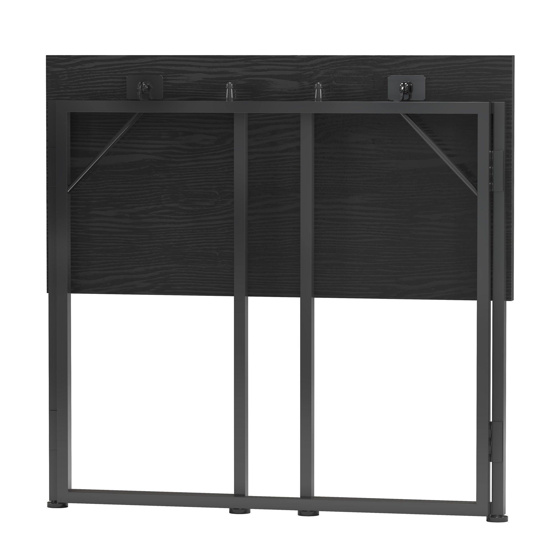 Techni Mobili 31.5 In. Folding Desk For Small Spaces, No Assembly Required, Black Black Office Modern Rectangular Rectangular Particle Board,Steel